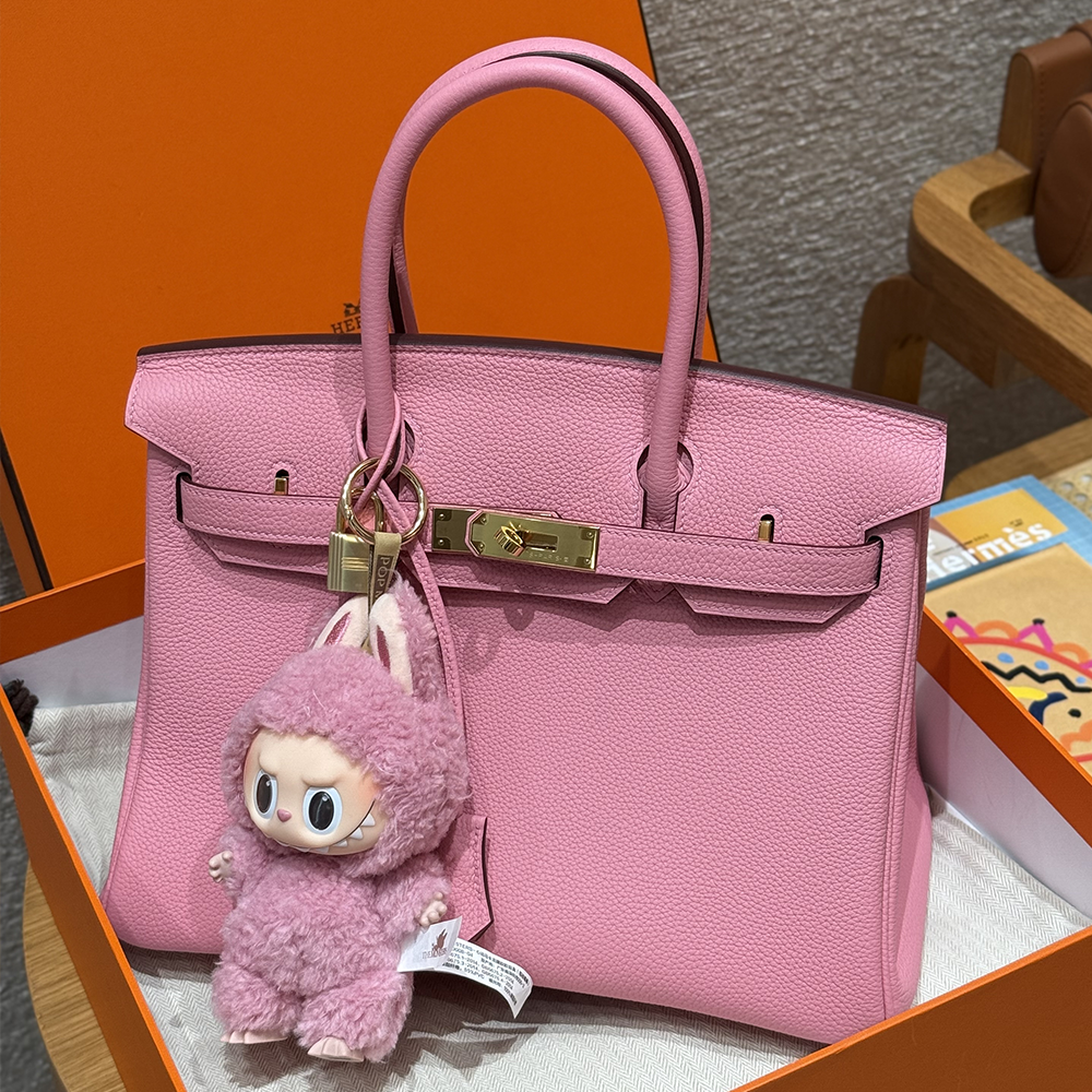 최고퀄 에르메스 올수공 버킨 30 Bubble Gum 토고 가죽 금장