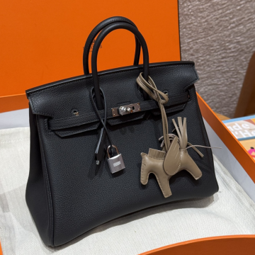 최고퀄 에르메스 올수공 버킨 25 Noir 토고 가죽 은장