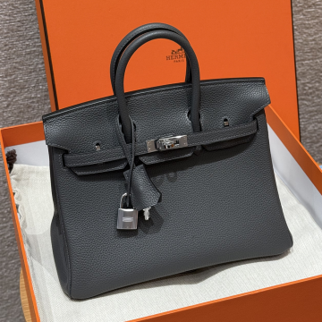 최고퀄 에르메스 올수공 버킨 25 그라파이트 토고 가죽 은장