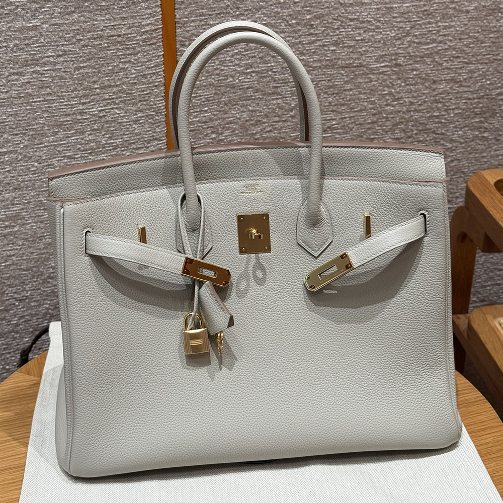 최고퀄 에르메스 올수공 버킨 35 Gris Perle 토고 가죽 금장