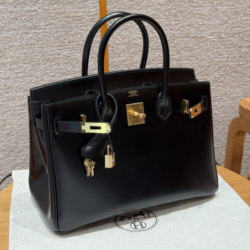최고퀄 에르메스 올수공 버킨 30 Noir 복스 가죽 금장