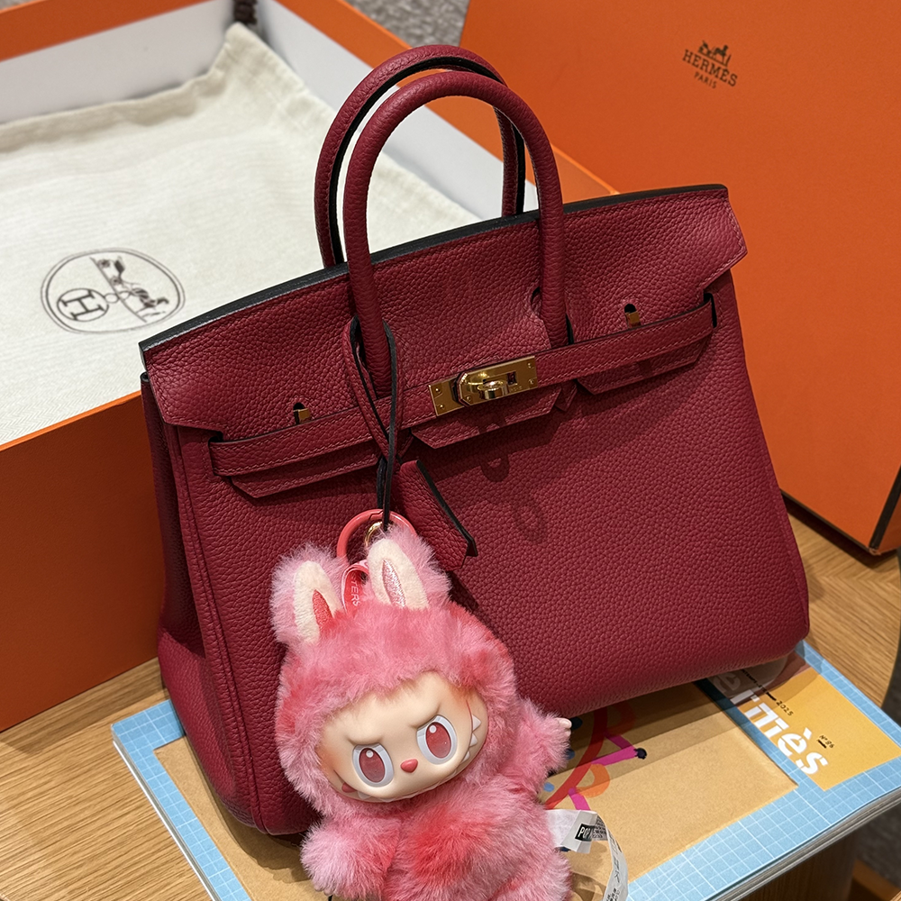 최고퀄 에르메스 올수공 버킨 25 Rouge Grenat 토고 가죽 금장