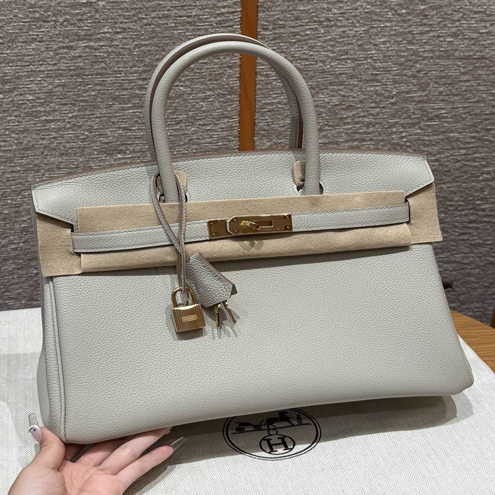 최고퀄 에르메스 올수공 버킨 30 Gris Perle 토고 가죽 금장
