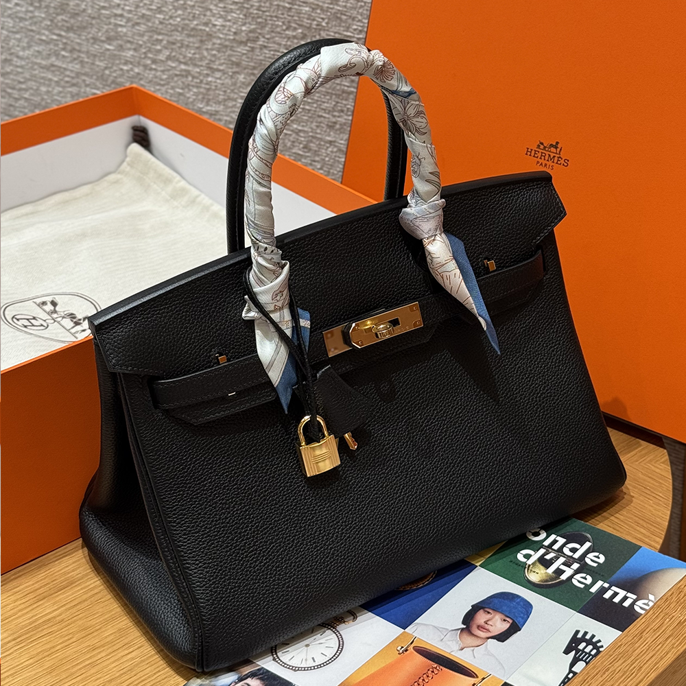 최고퀄 에르메스 올수공 버킨 30 Noir 토고 가죽 금장