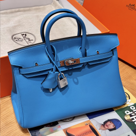 최고퀄 에르메스 올수공 버킨 25 Bleu De Nord 스위프트 가죽 로즈 골드