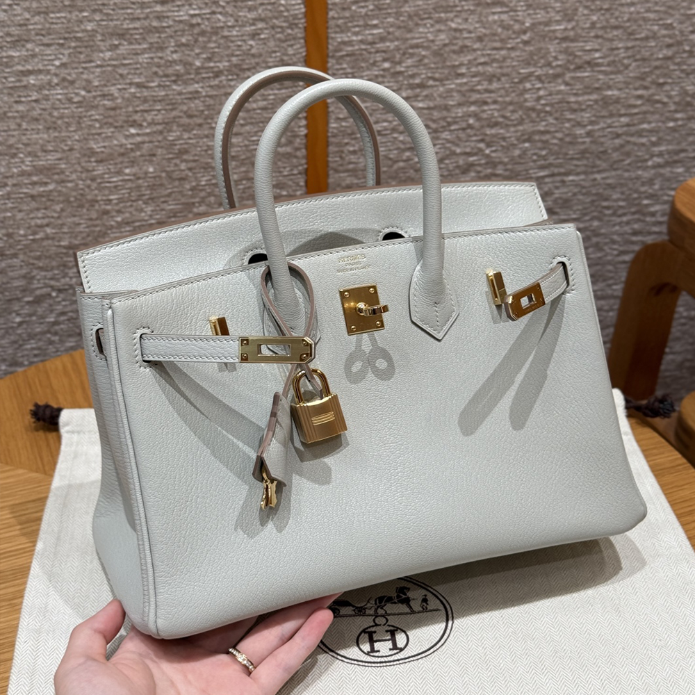 최고퀄 에르메스 올수공 버킨 25 Gris Perle 염소 가죽 금장