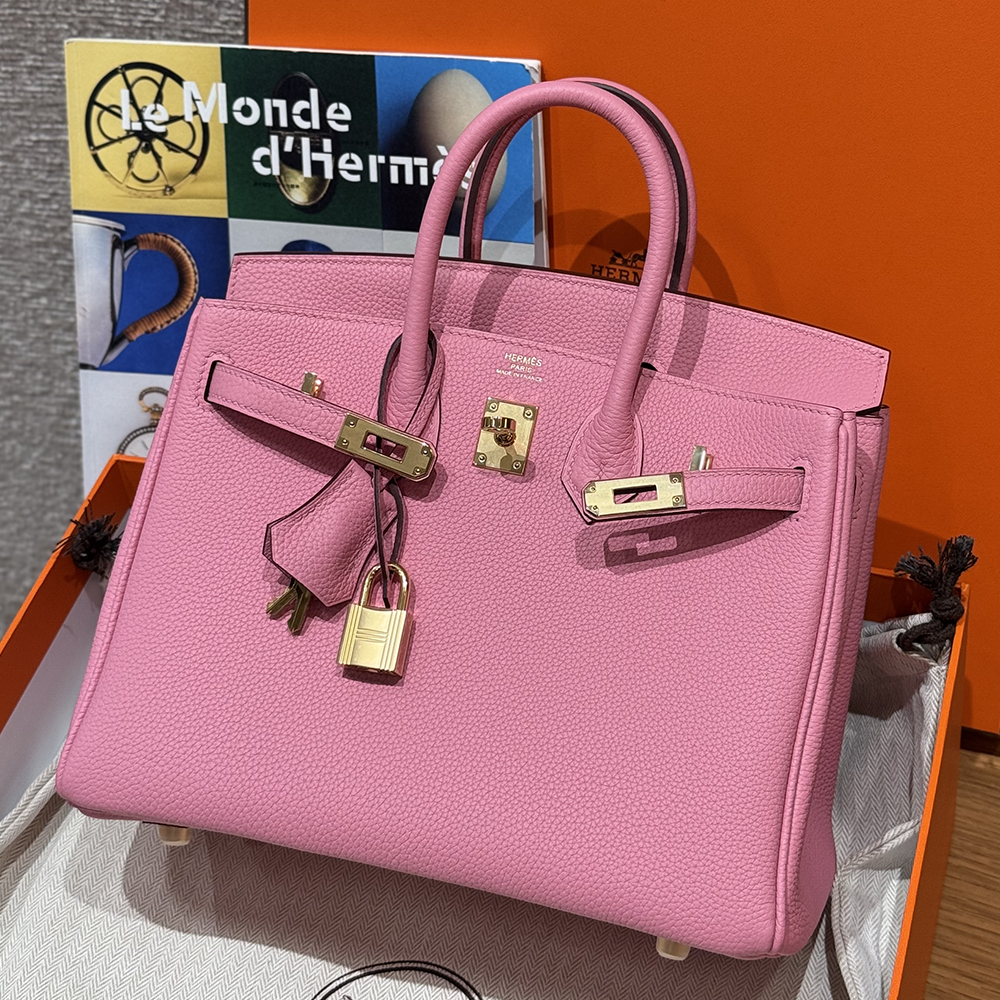 최고퀄 에르메스 올수공 버킨 25 Bubble Gum 토고 가죽 금장