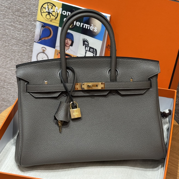 최고퀄 에르메스 올수공 버킨 30 Etain 토고 가죽 금장