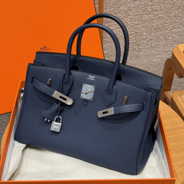 최고퀄 에르메스 올수공 버킨 30 Blue navy 토고 가죽 은장