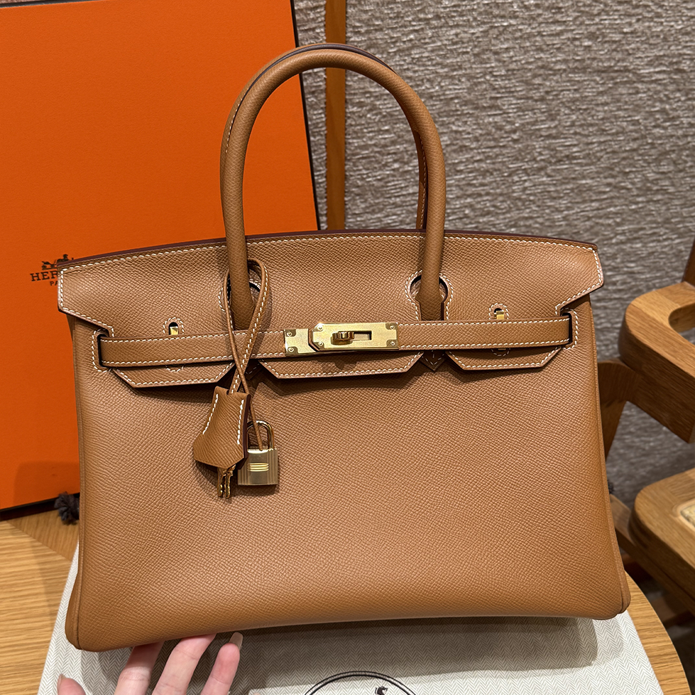 최고퀄 에르메스 올수공 버킨 30 Gold 엡송 Retourne 가죽 금장