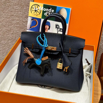 최고퀄 에르메스 올수공 버킨 25 Blue Nuit 토고 가죽 금장