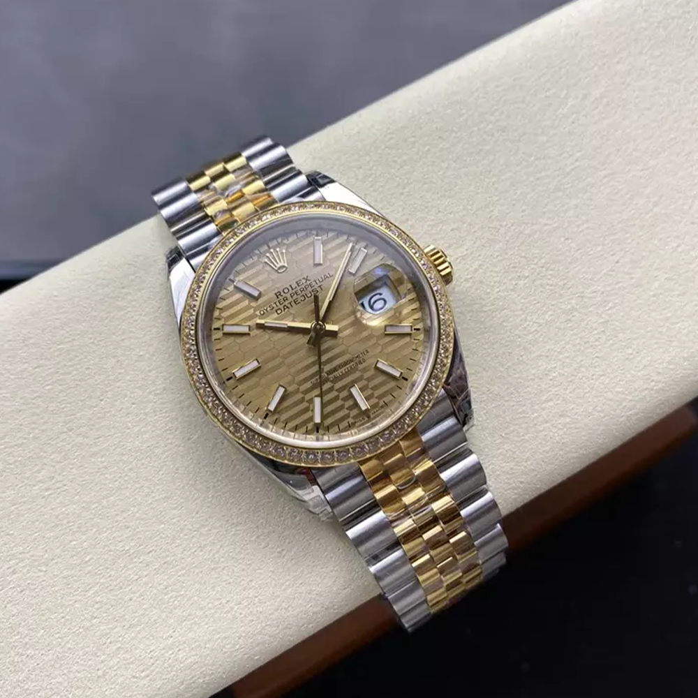 최고퀄 VS공장 롤렉스 데이저스트 샴폐인 모티프 다이얼 쥬빌레 옐로우 골드 콤비 다이아 베젤 36mm 126283
