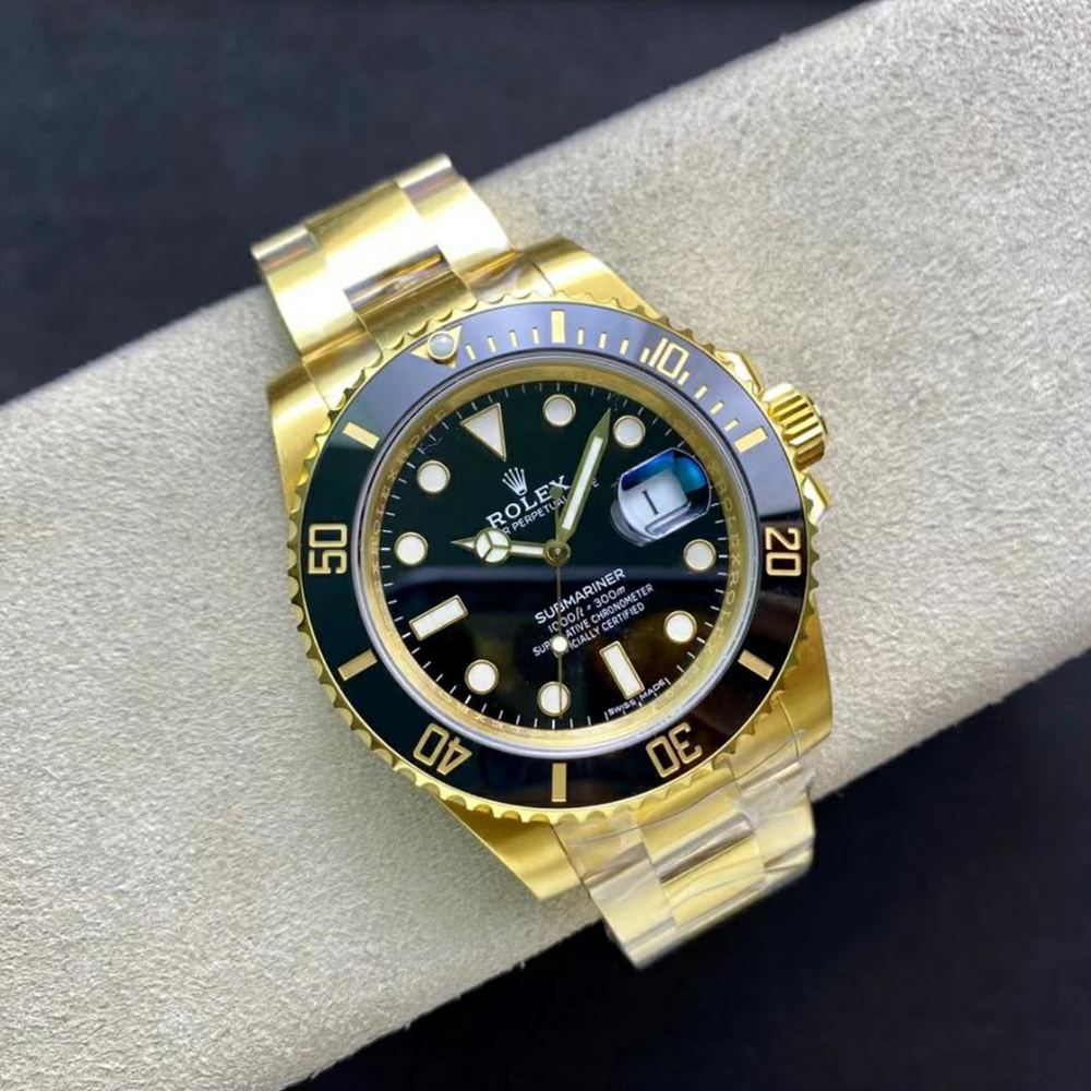 최고퀄 VS공장 롤렉스 서브마리너 블랙 다이얼 옐로우 골드 금통 40mm 116618