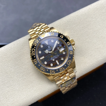 최고퀄 ARF공장 롤렉스 GMT 마스터 골드 타이거 아이언 다이얼 옐로우 골드 금통 40mm 126718