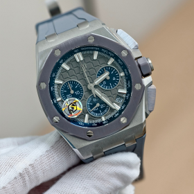 최고퀄 APS공장 오데마피게 로얄오크 크로노 그래프 그레이 다이얼 스틸 러버밴드 43mm 26420