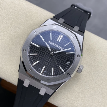 최고퀄 DD공장 오데마피게 로얄오크 블랙 다이얼 러버밴드 41mm 15510