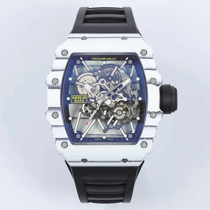 최고퀄 ZF공장 리차드밀 라파엘 나달 RM35-01 화이트 카본 케이스 / 블랙 러버밴드