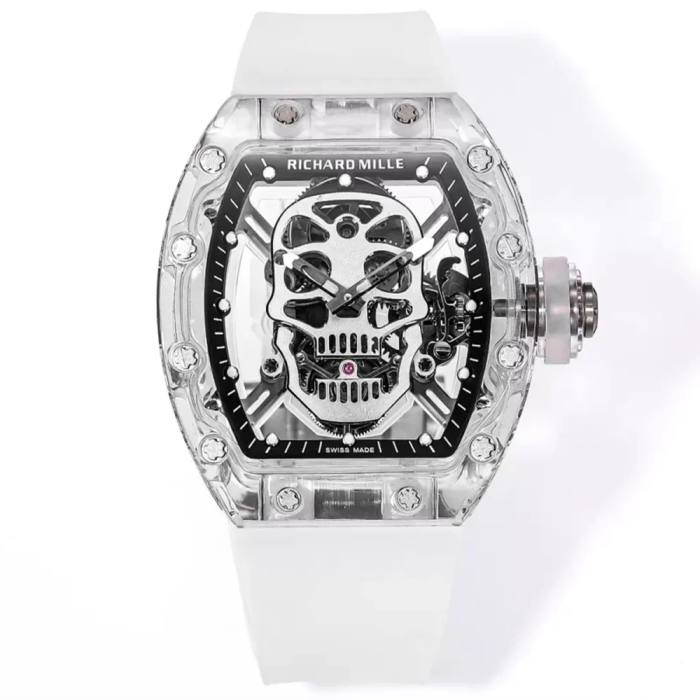 최고퀄 RM공장 리차드밀 스컬 투르비용 화이트 크리스탈 케이스 RM052