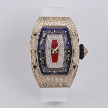 최고퀄 ZF공장 리차드밀 RM07-01 로즈골드 다이아 세팅 화이트 러버밴드