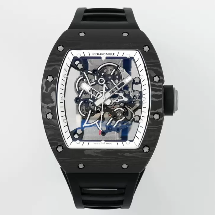 최고퀄 ZF공장 리차드밀 부바왓슨 RM-055 블랙카본 / 화이트 / 블랙 러버밴드