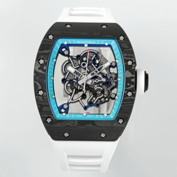 최고퀄 ZF공장 리차드밀 부바왓슨 RM-055 블랙카본 / 블루 / 화이트 러버밴드