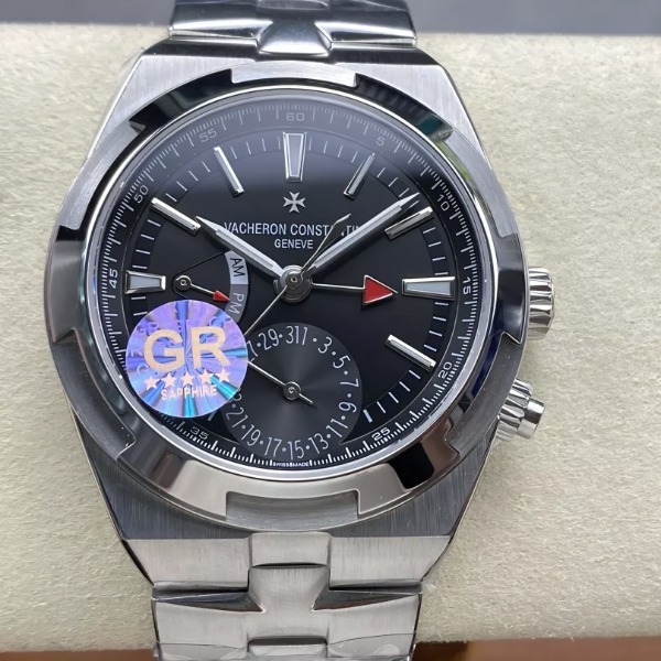 GR공장 바쉐론 콘스탄틴 오버시즈 듀얼타임 블랙 다이얼 스틸 7900v