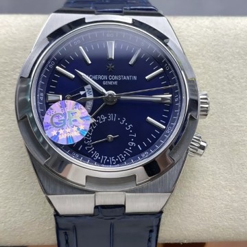 GR공장 바쉐론 콘스탄틴 오버시즈 듀얼타임 블루 다이얼 가죽 밴드 7900v
