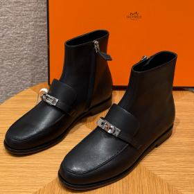 최고퀄 에르메스 켈시(Kelsy) 앵클 부츠 블랙 카프스킨