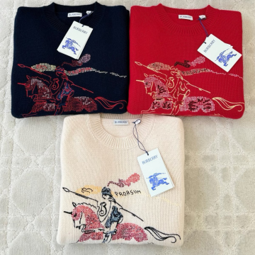 최고퀄 버버리 크로스 스티치 EKD 울 캐시미어 스웨터