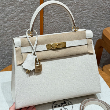 최고퀄 에르메스 올수공 켈리 28 Craie 엡송 가죽 금장