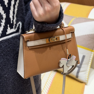 최고퀄 에르메스 올수공 켈리 2 미니 gold & Craie 엡송 가죽 금장