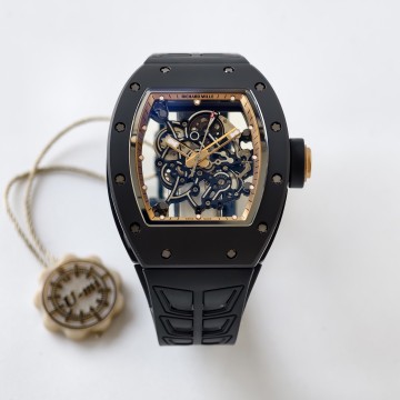 최고퀄 CNC 리차드밀 UMI공장 부바왓슨 블랙 세라믹 케이스 골드 베젤 RM055