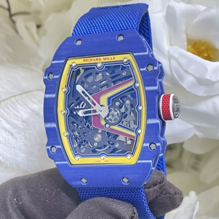 최고퀄 CNC 커스텀 리차드밀 페르난도 알론소 에디션 블루 카본 RM67-02