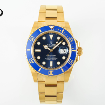 최고퀄 EW공장 롤렉스 신형 서브마리너 청판 다이얼 옐로우 골드 금통 41mm 126618