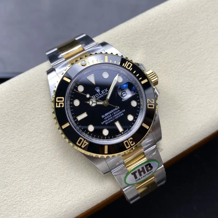 최고퀄 THB공장 롤렉스 서브마리너 신형 블랙 다이얼 옐로우 골드 콤비 41mm 126613