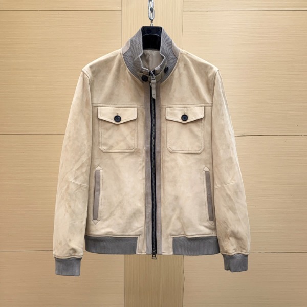 최고퀄 톰포드 스웨이드 더블포켓 봄버 자켓 베이지/그레이