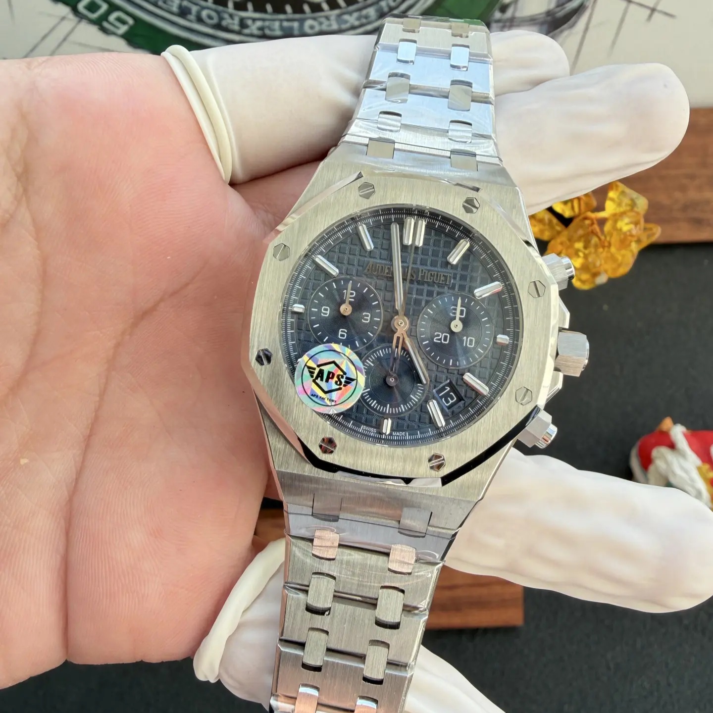 최고퀄 APS공장 오데마피게 로얄오크 크로노그래프 블루 다이얼 37mm 26715