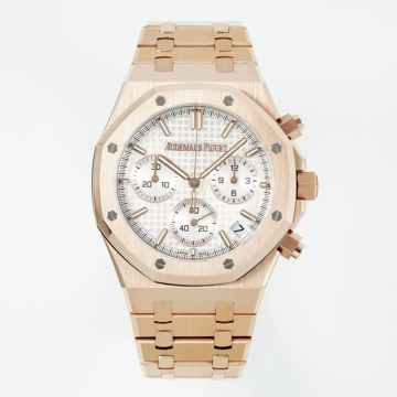 최고퀄 DD공장 오데마피게 로얄오크 크로노 그래프 화이트 다이얼 로즈골드 금통 41mm 26240