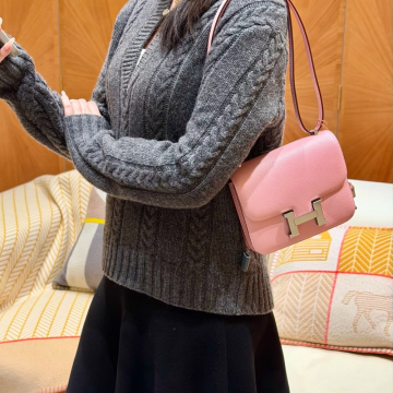 최고퀄 올수공 에르메스 콘스탄스 19 Rose Sakura 쉐브르 가죽 실버 하드웨어