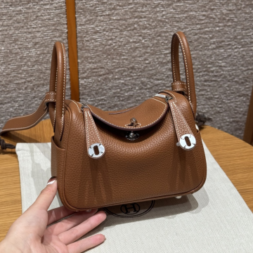 최고퀄 올수공 에르메스 린디백 19 골드 브라운 클레망스 가죽 실버 하드웨어