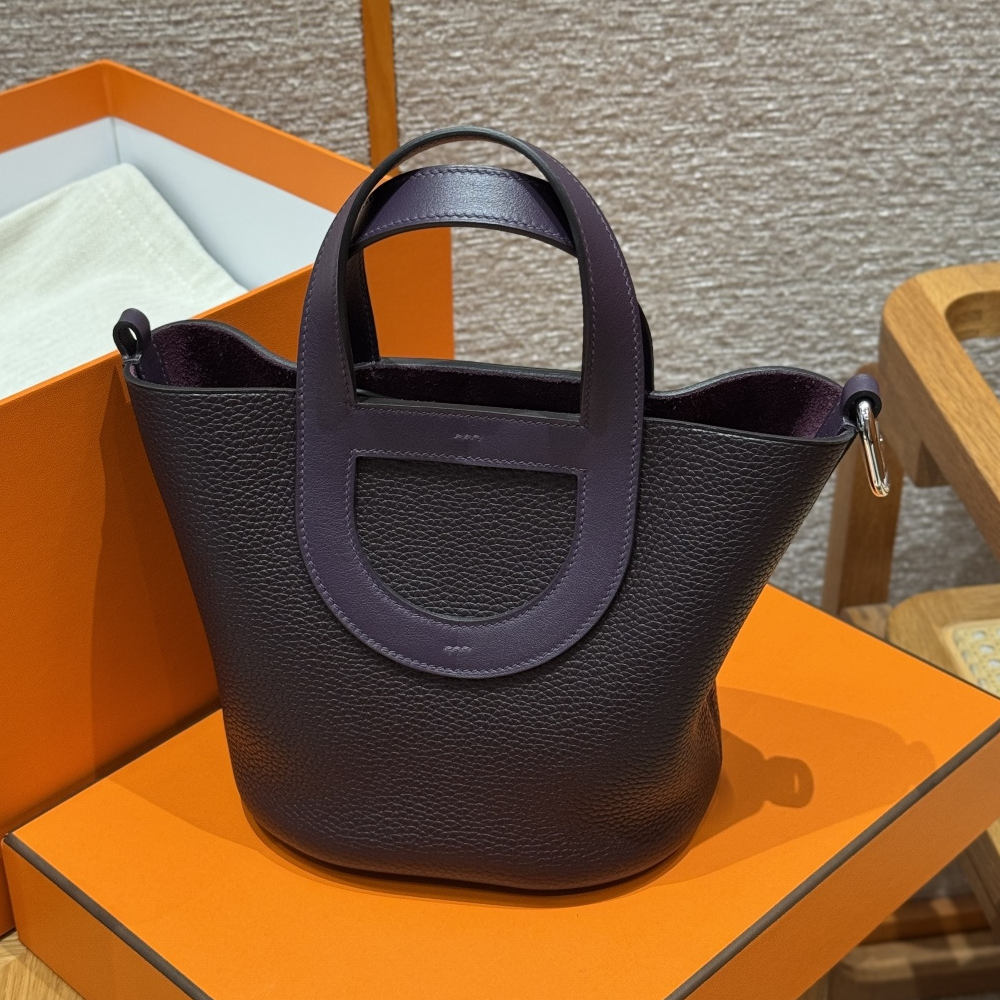 최고퀄 올수공 에르메스 인 더 루프 18 Raisin 클레망스 가죽 실버 하드웨어