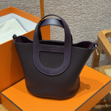 최고퀄 올수공 에르메스 인 더 루프 18 Raisin 클레망스 가죽 실버 하드웨어