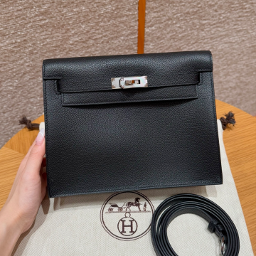 최고퀄 올수공 에르메스 켈리 단스 블랙 에버컬러 가죽 실버 하드웨어