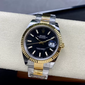 최고퀄 클린공장 롤렉스 데이저스트 41mm 블랙 인덱스 다이얼 옐로우 골드 콤비 오이스터 126331