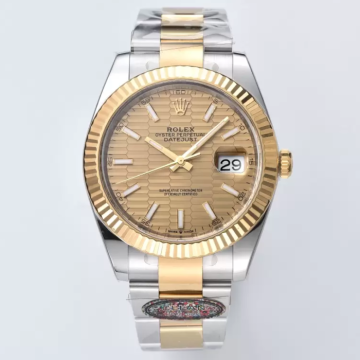 최고퀄 클린공장 롤렉스 데이저스트 41mm 모티프 샴폐인 다이얼 옐로우 골드 콤비 오이스터 126331