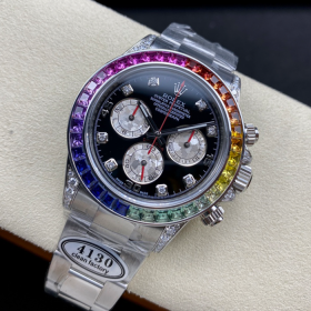 최고퀄 클린공장 롤렉스 데이토나 레인보우 베젤 블랙 8P 다이얼 116599
