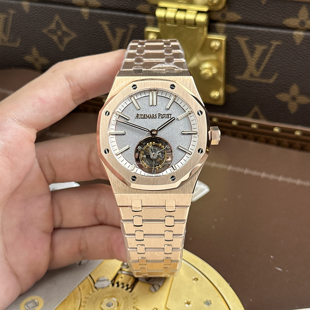 최고퀄 오데마피게 로얄오크 플라잉 투르비옹 그레이 다이얼 로즈골드 금통 41mm 26730