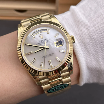 최고퀄 RC공장 롤렉스 데이데이트 블랙 자개 다이아 다이얼 옐로우 골드 금통 40mm 228238