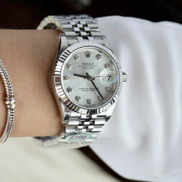 최고퀄 THB공장 여성용 롤렉스 데이저스트 실버 10P 다이얼 스틸 31mm