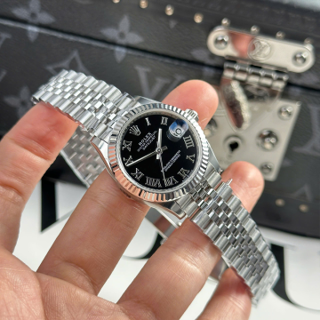 최고퀄 THB공장 여성용 롤렉스 데이저스트 블랙 로만 다이얼 스틸 31mm